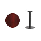Tavolo tondo a piedistallo laminato, 2 posti – Nero / Mogano / Naturale / Noce