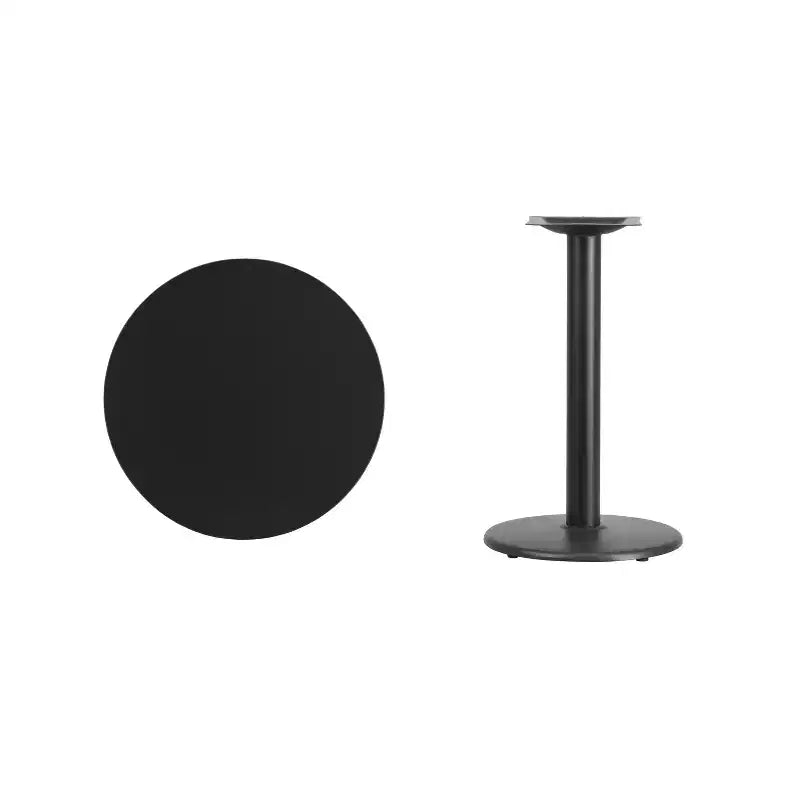 Tavolo tondo a piedistallo laminato, 2 posti – Nero / Mogano / Naturale / Noce