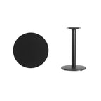 Tavolo tondo a piedistallo laminato, 2 posti – Nero / Mogano / Naturale / Noce