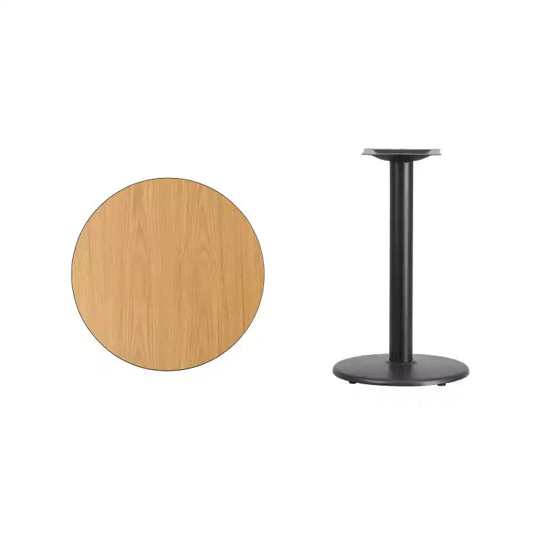 Tavolo tondo a piedistallo laminato, 2 posti – Nero / Mogano / Naturale / Noce
