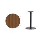 Tavolo tondo a piedistallo laminato, 2 posti – Nero / Mogano / Naturale / Noce