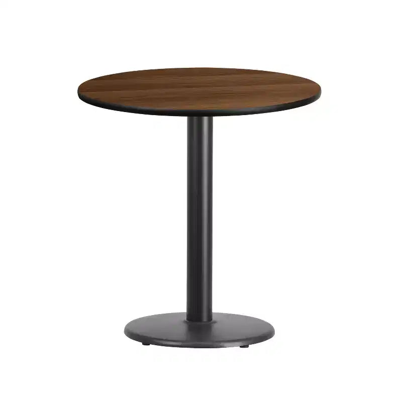 Tavolo tondo a piedistallo laminato, 2 posti – Nero / Mogano / Naturale / Noce