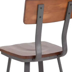 Sedia da pranzo singola in noce rustico e metallo grigio