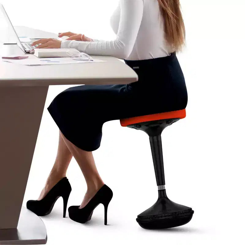 Sgabello ergonomico da scrivania oscillante nero/rosso/blu, altezza regolabile, 1 persona