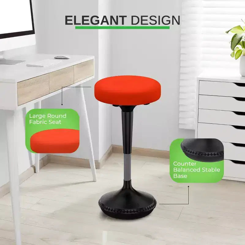 Sgabello ergonomico da scrivania oscillante nero/rosso/blu, altezza regolabile, 1 persona