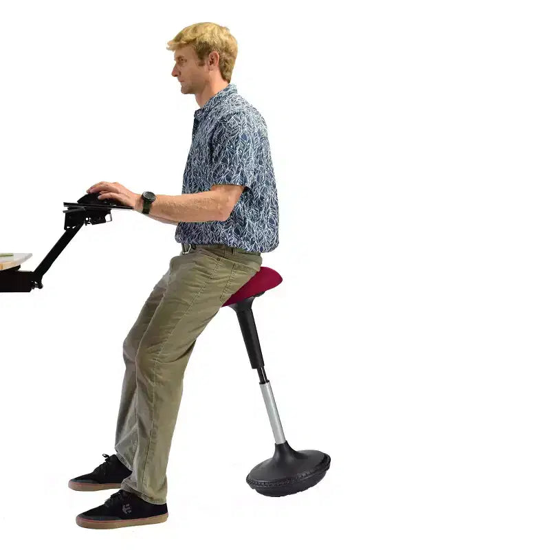 Sgabello ergonomico da scrivania oscillante nero/rosso/blu, altezza regolabile, 1 persona