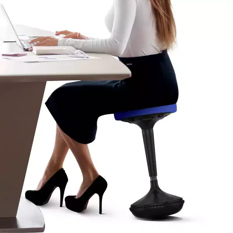 Sgabello ergonomico da scrivania oscillante nero/rosso/blu, altezza regolabile, 1 persona
