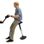 Sgabello ergonomico da scrivania oscillante nero/rosso/blu, altezza regolabile, 1 persona