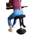 Sgabello ergonomico da scrivania oscillante nero/rosso/blu, altezza regolabile, 1 persona