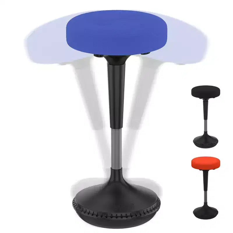Sgabello ergonomico da scrivania oscillante nero/rosso/blu, altezza regolabile, 1 persona