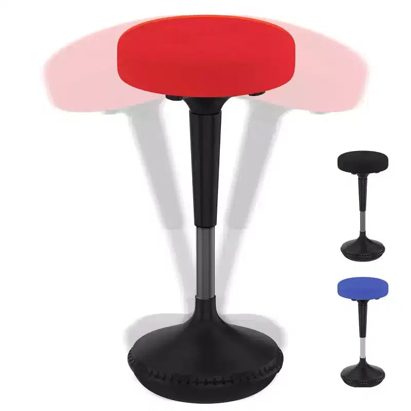 Sgabello ergonomico da scrivania oscillante nero/rosso/blu, altezza regolabile, 1 persona