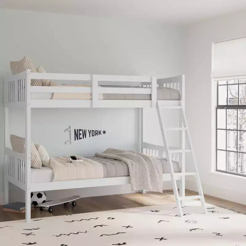 Letto a castello singolo/singolo bianco/grigio/blu navy, convertibile, per 2 persone
