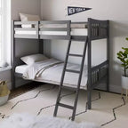 Letto a castello singolo/singolo bianco/grigio/blu navy, convertibile, per 2 persone