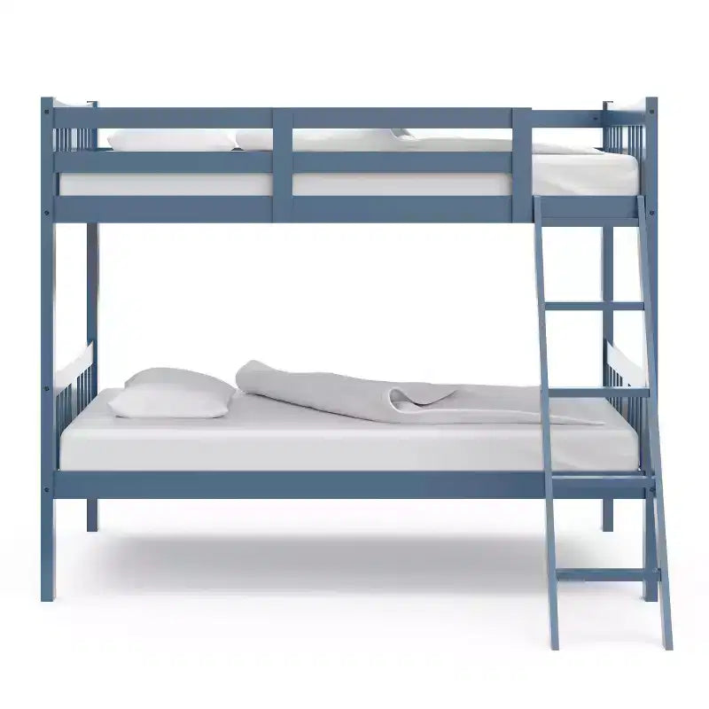 Letto a castello singolo/singolo bianco/grigio/blu navy, convertibile, per 2 persone