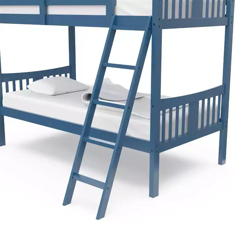 Letto a castello singolo/singolo bianco/grigio/blu navy, convertibile, per 2 persone