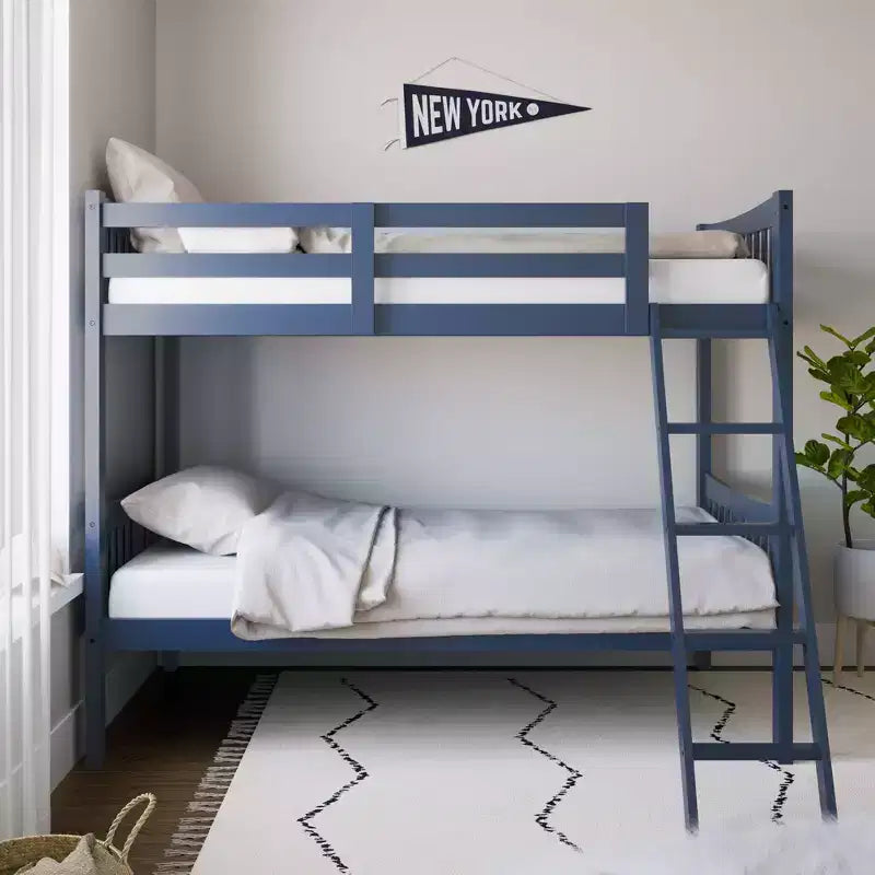 Letto a castello singolo/singolo bianco/grigio/blu navy, convertibile, per 2 persone