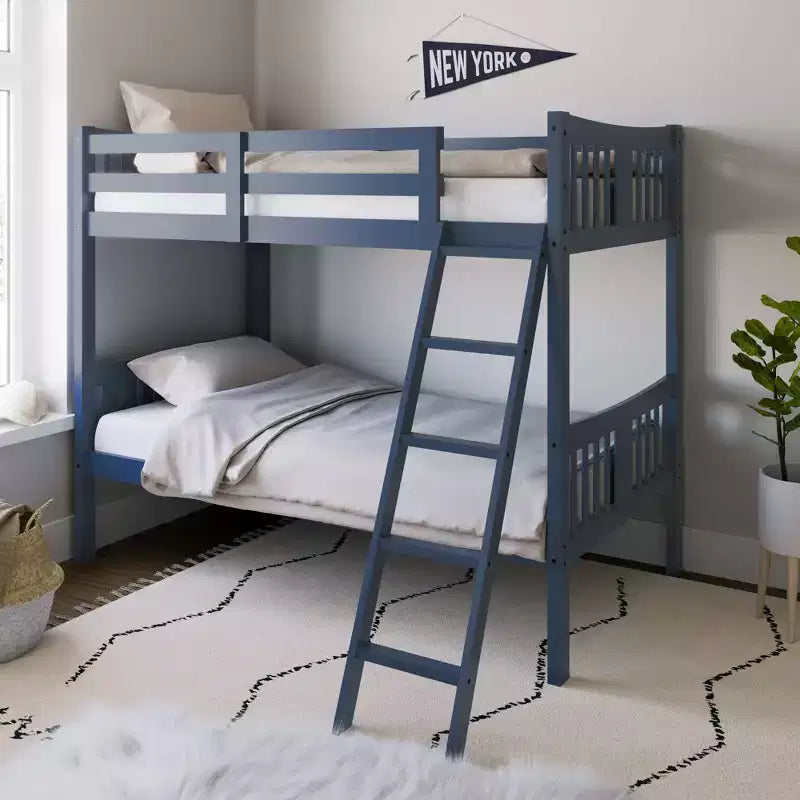 Letto a castello singolo/singolo bianco/grigio/blu navy, convertibile, per 2 persone