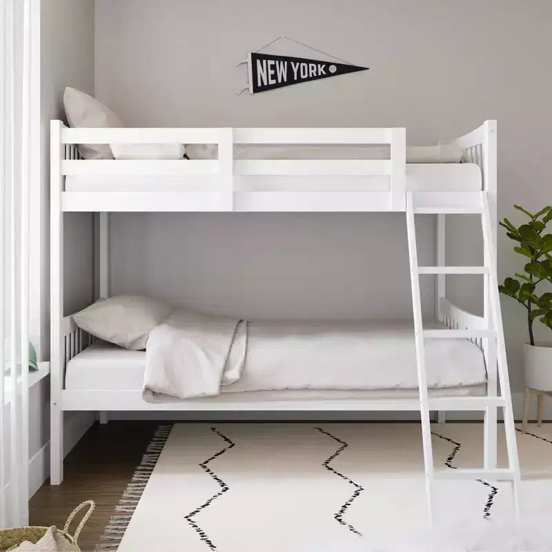 Letto a castello singolo/singolo bianco/grigio/blu navy, convertibile, per 2 persone