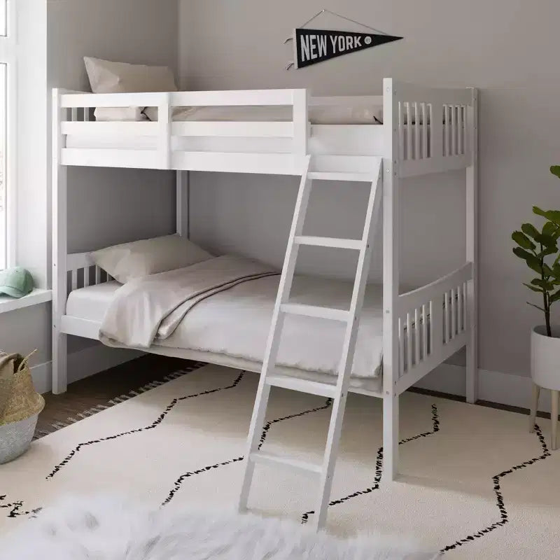 Letto a castello singolo/singolo bianco/grigio/blu navy, convertibile, per 2 persone