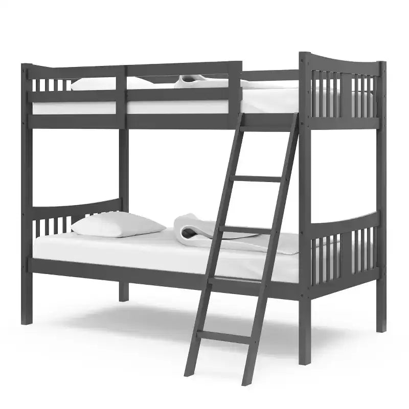 Letto a castello singolo/singolo bianco/grigio/blu navy, convertibile, per 2 persone