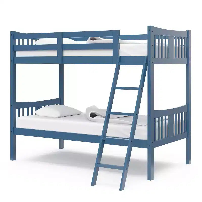 Letto a castello singolo/singolo bianco/grigio/blu navy, convertibile, per 2 persone